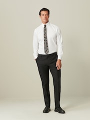 Black Tailored Wool Donegal Tuxedo Suit Trousers - Image 2 of 10