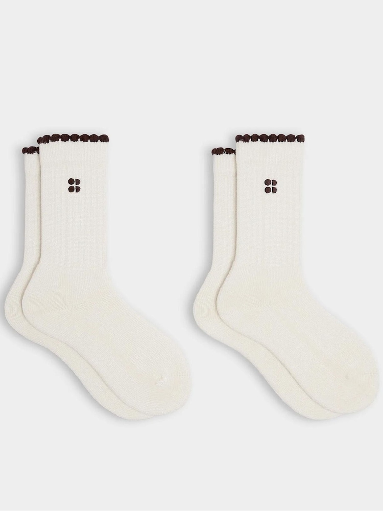 Sweaty Betty Brown Thermal Lifestyle Socks 2 Pack - Image 1 of 4