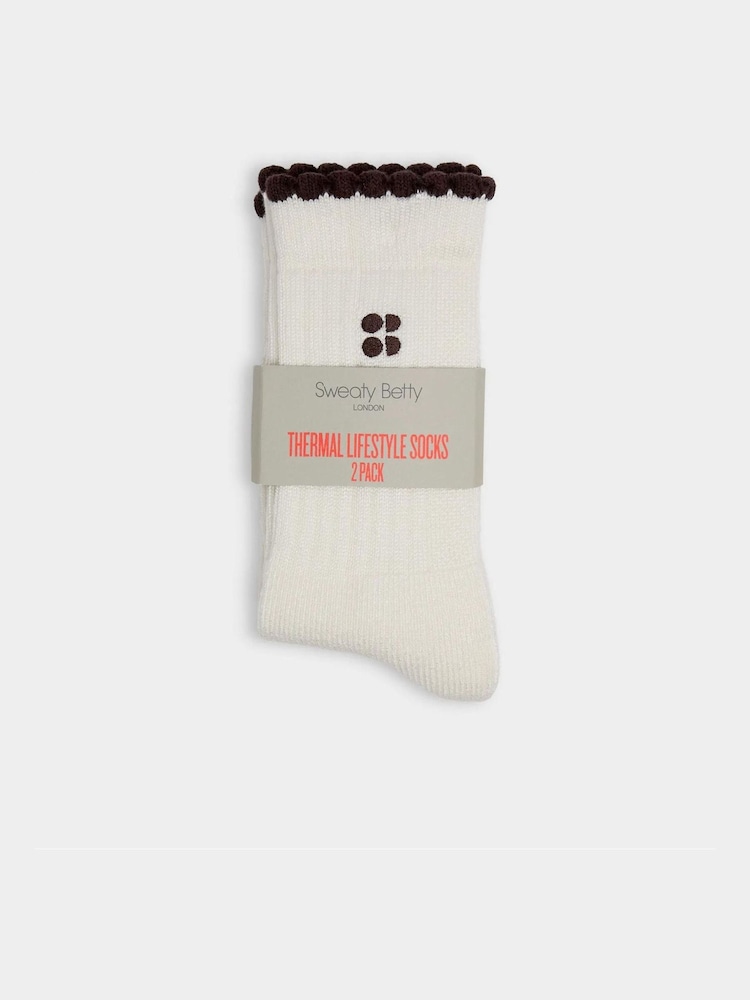 Sweaty Betty Brown Thermal Lifestyle Socks 2 Pack - Image 2 of 4