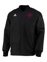 adidas Dark Black Manchester United Travel Jacket - Image 1 of 2