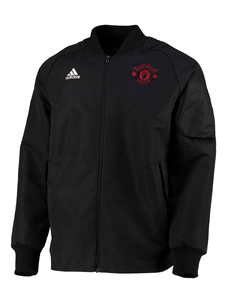 adidas Dark Black Manchester United Travel Jacket - Image 1 of 2