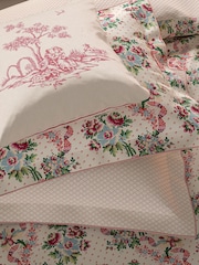 V&A Red Enchanted Garden Toile Cotton Cushion - Image 3 of 5