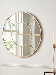 Pacific Gold Antique Gold Metal 2 Oval Section Wall Mirror - Image 1 of 2