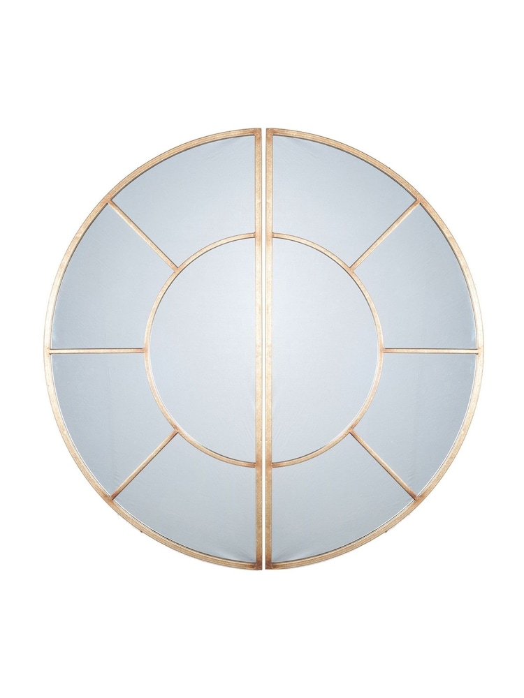 Pacific Gold Antique Gold Metal 2 Oval Section Wall Mirror - Image 2 of 2