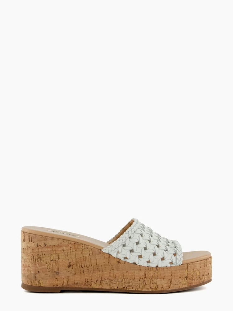Dune London Katey Brown Lattice Mule Wedges - Image 1 of 6