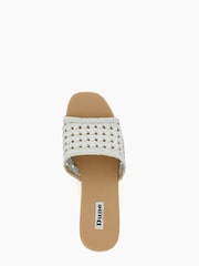 Dune London Katey Brown Lattice Mule Wedges - Image 5 of 6