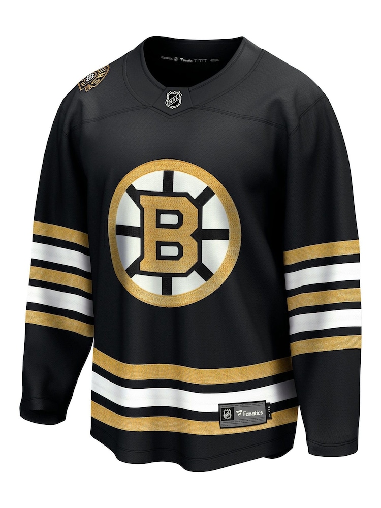 Fanatics NHL Boston Bruins Replica Breakaway Home Anniversary Black Jersey - Image 2 of 3