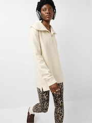Sweaty Betty Nude Tranquil Rib Half Zip Longline Sweatshirt - Image 1 of 6