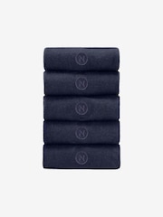 Navy Blue Logo 5 Pack Embroidered Lasting Fresh Socks - Image 1 of 4