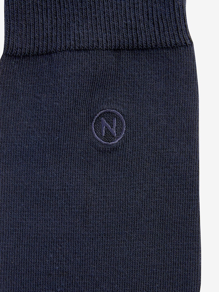 Navy Blue Logo 5 Pack Embroidered Lasting Fresh Socks - Image 4 of 4
