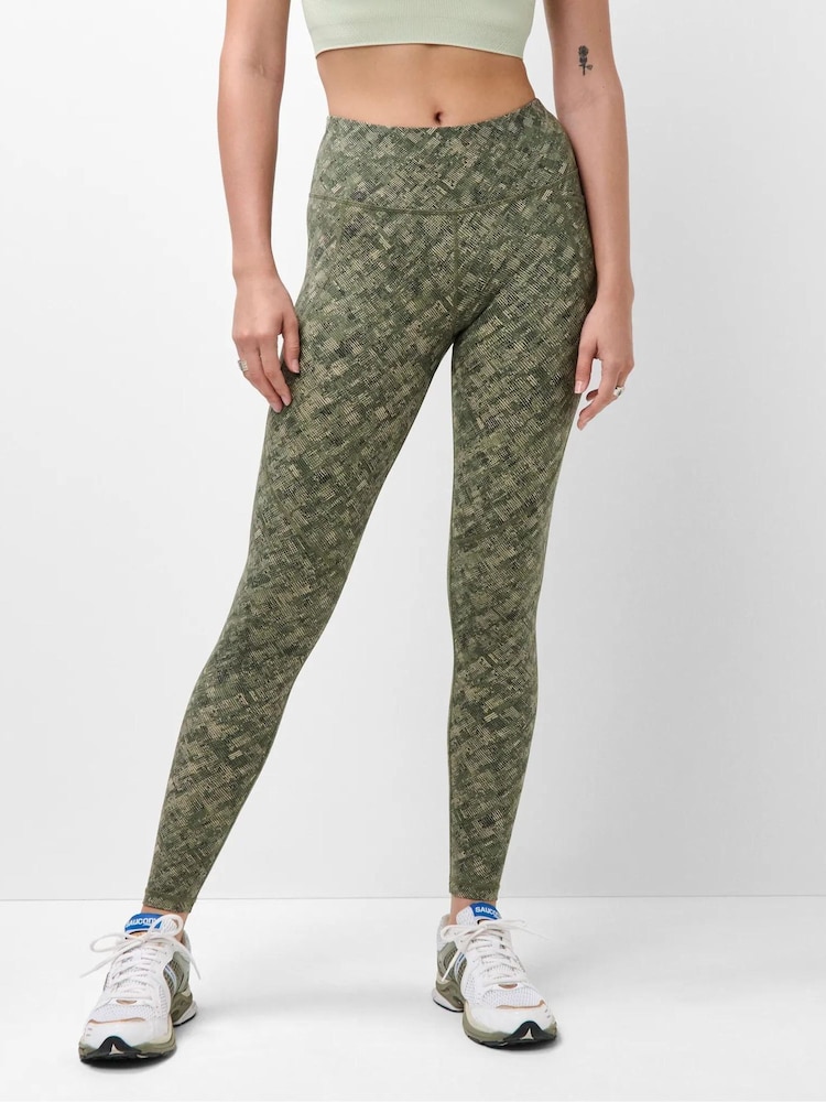 Sweaty Betty Green Texture Print Full Length Power Workout Leggings - Image 1 of 6
