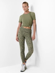 Sweaty Betty Green Texture Print Full Length Power Workout Leggings - Image 4 of 6