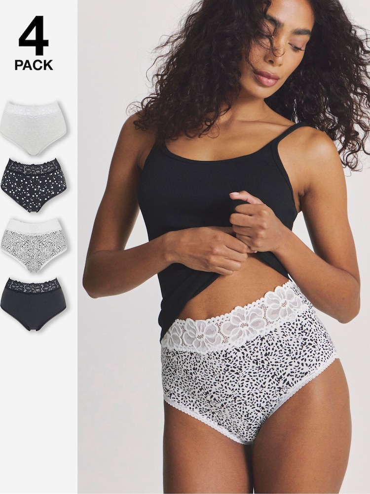 Simply Be Animal Pretty Secrets Full Briefs 4 Pack - Image 1 of 4 Simply Be Animal Pretty Secrets Full Briefs 4 Pack - Image 1 of 4