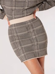 Apricot Grey Knit Prince Of Wales Mini Skirt - Image 4 of 4