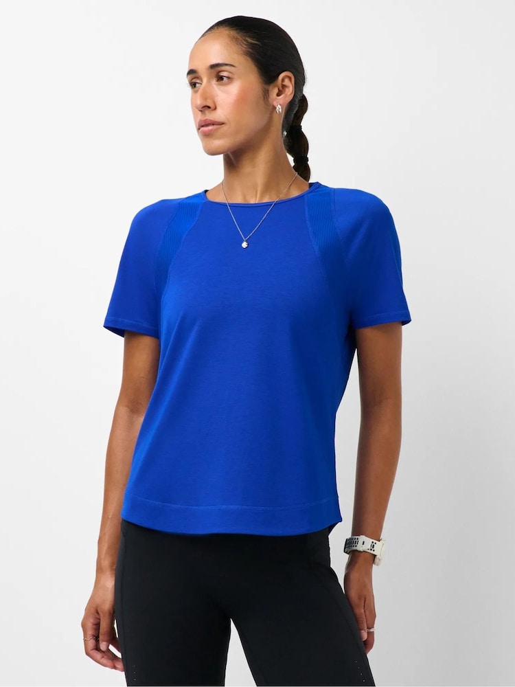 Sweaty Betty Prussian Blue Breathe Easy Mesh T-Shirt - Image 1 of 6 Sweaty Betty Prussian Blue Breathe Easy Mesh T-Shirt - Image 1 of 6