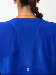 Sweaty Betty Prussian Blue Breathe Easy Mesh T-Shirt - Image 5 of 6