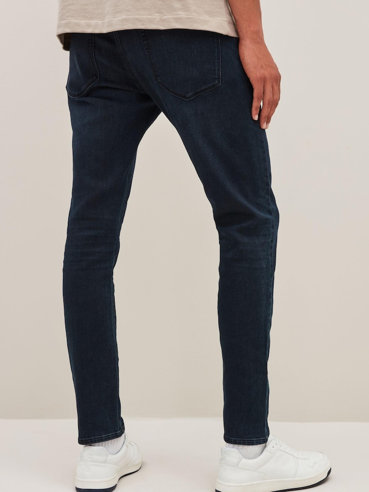 Dark Ink Blue Skinny Comfort Stretch Jeans - Image 3 of 9