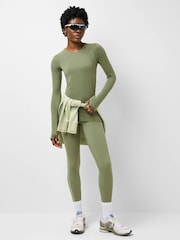 Bracken Green - Sweaty Betty Athlete Teksturert Stripete Langermet Topp - Bilde 1 av 6