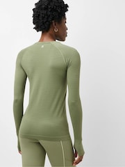 Bracken Green - Sweaty Betty Athlete Teksturert Stripete Langermet Topp - Bilde 3 av 6