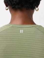 Bracken Green - Sweaty Betty Athlete Teksturert Stripete Langermet Topp - Bilde 5 av 6