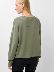 Grøn - Sweaty Betty After Class Seam Detail Crop Sweatshirt - Billede 3 af 6