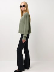 Grøn - Sweaty Betty After Class Seam Detail Crop Sweatshirt - Billede 4 af 6