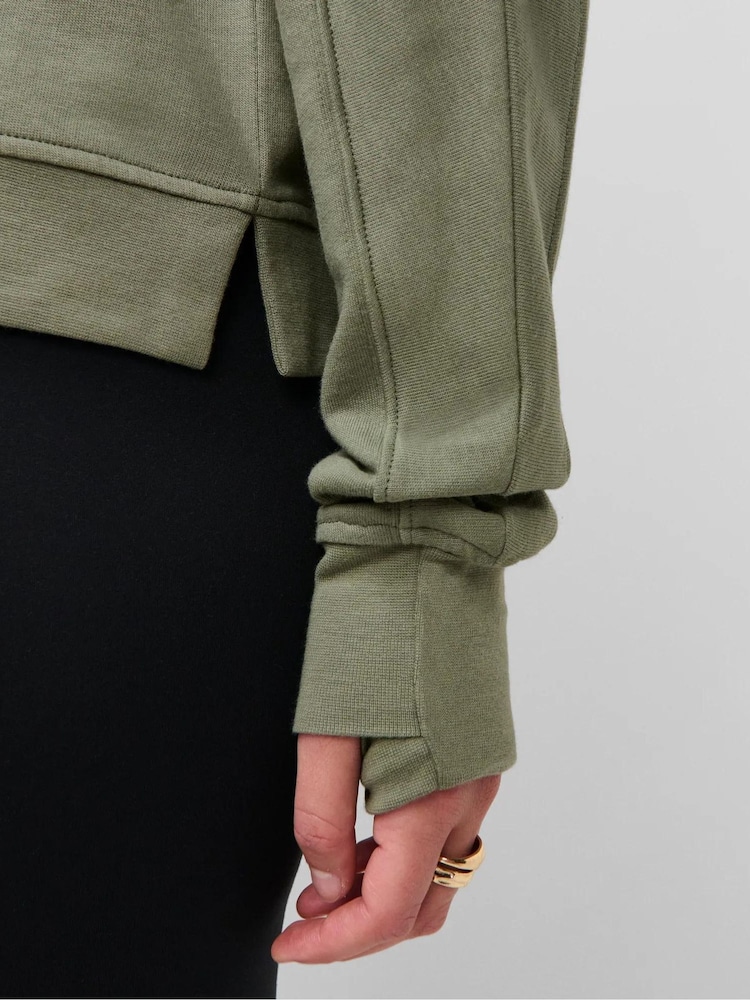 Grøn - Sweaty Betty After Class Seam Detail Crop Sweatshirt - Billede 6 af 6