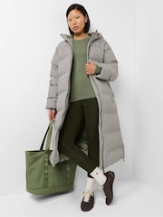 Коричневий картатий принт - Sweaty Betty Nimbus Longline Waterproof Puffer - Image 1 of 6
