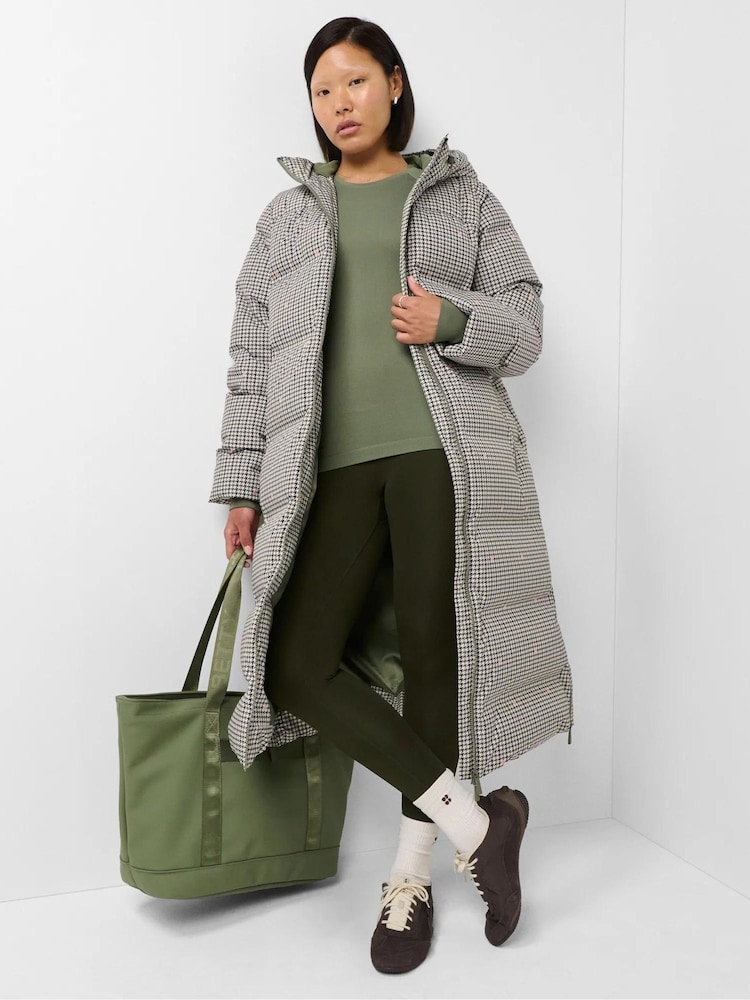 Коричневий картатий принт - Sweaty Betty Nimbus Longline Waterproof Puffer - Image 1 of 6 Коричневий картатий принт - Sweaty Betty Nimbus Longline Waterproof Puffer - Image 1 of 6