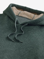 Slate Grey Fleece Borg Lined Brushed Hoodie - Image 10 of 10