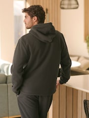 Slate Grey Fleece Borg Lined Textured Hoodie - Image 3 of 4
