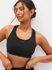 Black Next Active Sports Reformer Non Pad Dry Tech Mesh Insert Bra - Image 1 of 8