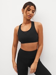 Black Next Active Sports Reformer Non Pad Dry Tech Mesh Insert Bra - Image 2 of 8