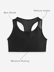 Black Next Active Sports Reformer Non Pad Dry Tech Mesh Insert Bra - Image 6 of 8