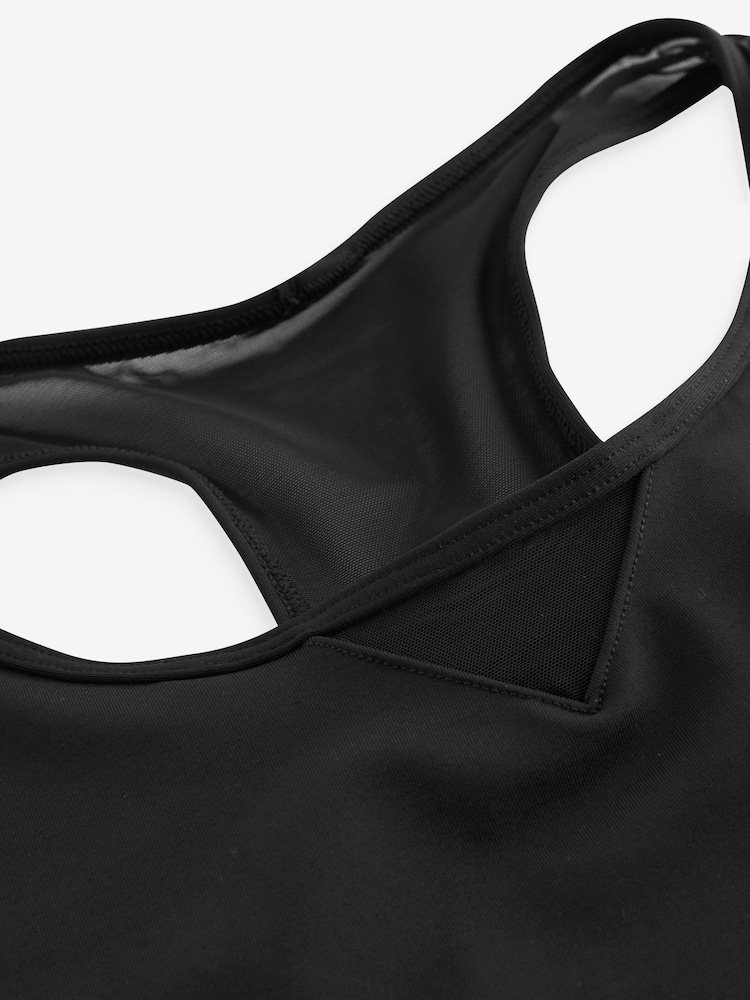 Black Next Active Sports Reformer Non Pad Dry Tech Mesh Insert Bra - Image 8 of 8