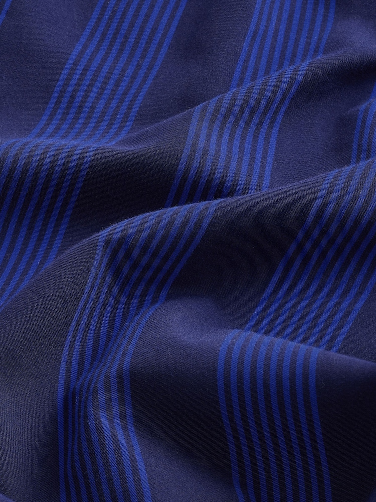 Navy Blue 100% Cotton Stripe Woven Pyjama Bottoms - Image 5 of 5