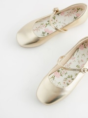 Gold Metallic Leather Mary Jane Occasion Shoes - Image 5 of 6