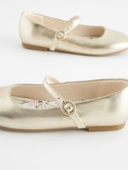 Gold Metallic Leather Mary Jane Occasion Shoes - Image 6 of 6
