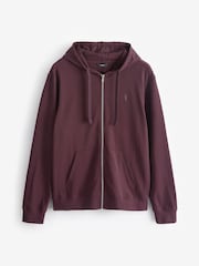 Fig Brown 100% Cotton Lightweight Zip Up Hoodie - Image 7 of 9