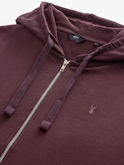 Fig Brown 100% Cotton Lightweight Zip Up Hoodie - Image 8 of 9