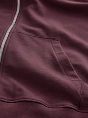Fig Brown 100% Cotton Lightweight Zip Up Hoodie - Image 9 of 9