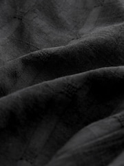 Black Textured 100% Cotton Beach Shirt Dress - Image 7 of 7