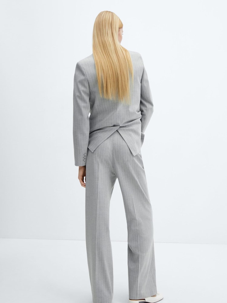Mango Grey Pinstripe Suit Trousers - Image 2 of 7