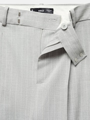 Mango Grey Pinstripe Suit Trousers - Image 6 of 7