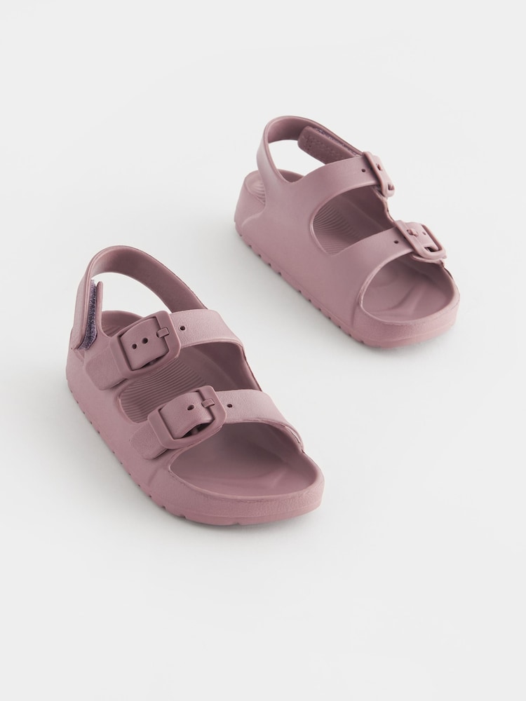 Malve/Violett - Eva-Sandalen mit doppeltem Schnallen-Knöchelriemen - Bild 1 von 4 Malve/Violett - Eva-Sandalen mit doppeltem Schnallen-Knöchelriemen - Bild 1 von 4