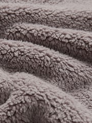 Stone Neutral Fleece Borg Quarter Zip Neck Top - Image 6 of 6