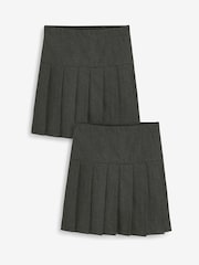 Grey Regular Waist Pleated School Skirts 2 Pack (3-16yrs) - Image 1 of 8