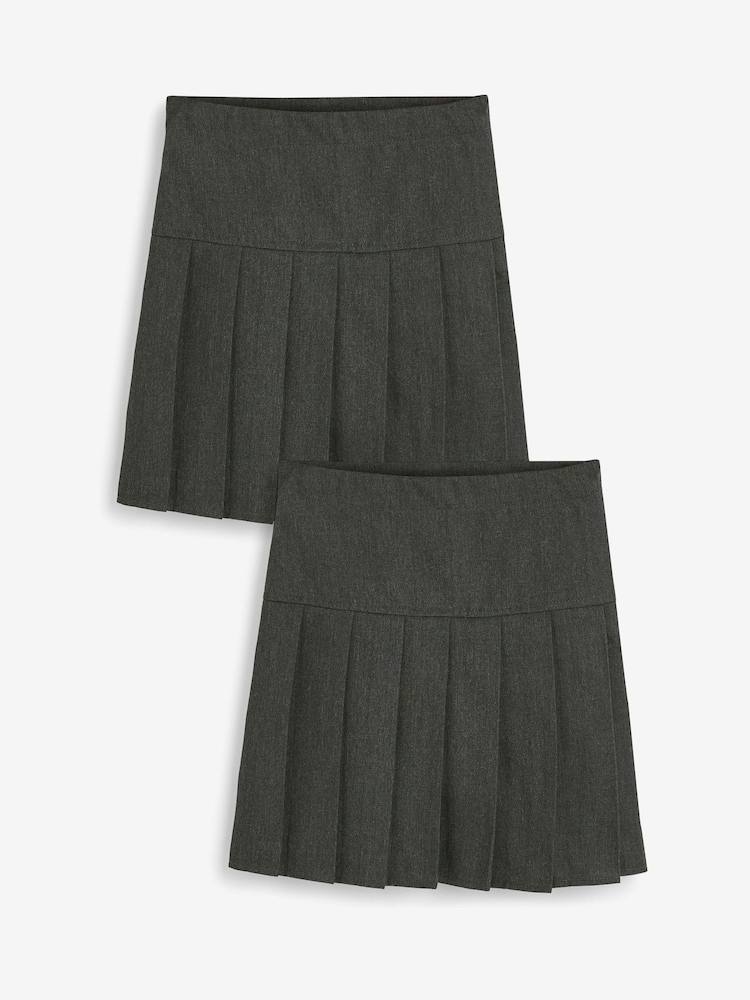 Grey Regular Waist Pleated School Skirts 2 Pack (3-16yrs) - Image 1 of 8