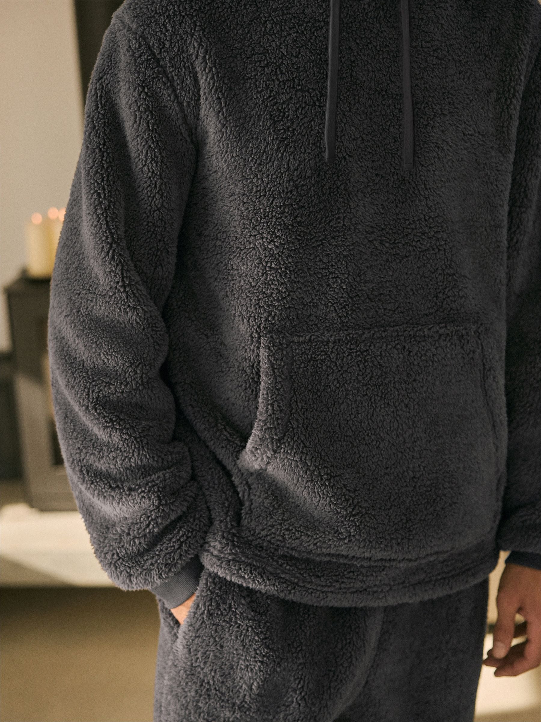 Borg fleece hoodie hot sale