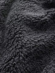 Slate Grey Fleece Borg Overhead Hoodie - Image 9 of 9